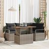 vidaXL Garten-Sofa-Set mit Speicher 5 pcs Grau Poly Rattan