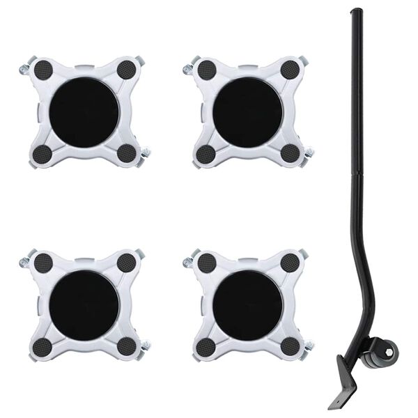 vidaXL Möbelrollen 4 Stk. mit Heber 15,5x15,5x5,5 cm Stahl 1000 kg