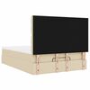 vidaXL Ottoman-Bett mit Matratze Creme 140x190 cm Stoff