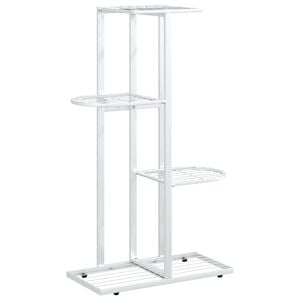 vidaXL Blumenst&auml;nder 4-Etagen 43x22x76 cm Wei&szlig; Metall