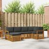 vidaXL Ecksofa Set 6 pcs Natur und Anthrazit Massivholz Akazie