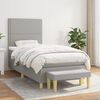 vidaXL Boxspringbett mit Matratze Hellgrau 90x190 cm Stoff