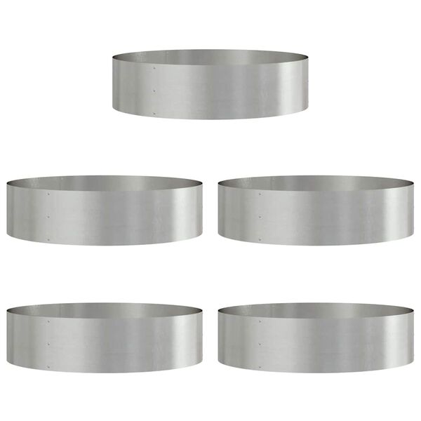 vidaXL Pflanzenring 5 pcs Silber 80 x 80 x 20 cm Edelstahl
