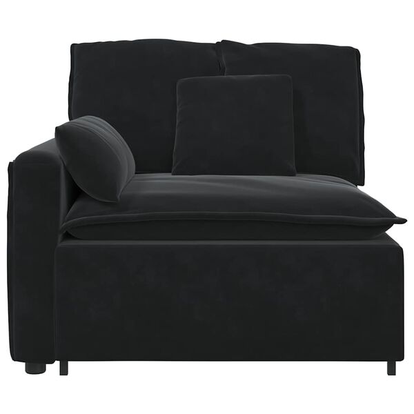 vidaXL Modulares Sofa Endmodul mit Armlehne Kissen Schwarz 100 cm