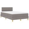 vidaXL LED Boxspringbett mit LED-Lichtleisten Taupe 120 x 200 cm Stoff