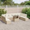 vidaXL Garten-Sofa-Set mit Kissen mit Speicher 11 pcs Beige und Creme