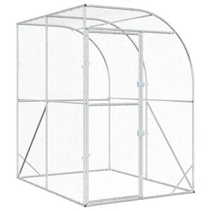 vidaXL H&uuml;hnerunterkunft Silber 200 x 200 x 215 cm Verzinkter Stahl