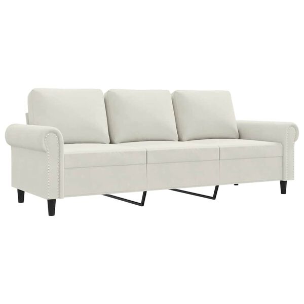 vidaXL 3-Sitzer-Sofa Creme 180 cm Samt