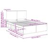 vidaXL Bettrahmen Beton Grau 150 x 200 cm Massives Kiefernholz
