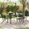 vidaXL Garten Essgruppe 5 pcs Schwarz Pulverbeschichteter Stahl