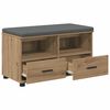 vidaXL Flurbank mit Kissen mit Speicher Artisan-Eiche 80 x 38 x 46 cm