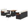 vidaXL Gartensofa-set 8 pcs Schwarz Poly-Rattan