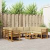vidaXL Outdoor-Sofagarnitur mit Kissen 10 pcs Natur und Beige