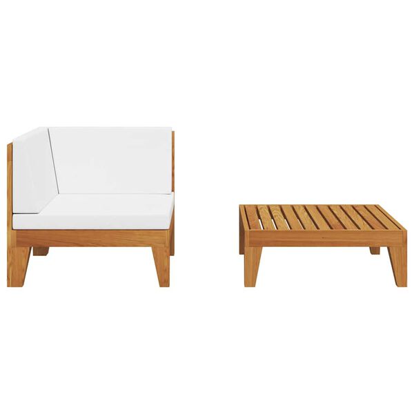 vidaXL 2-tlg. Garten-Lounge-Set mit Auflagen Massivholz Akazie