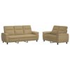 vidaXL Sofa-Set 2 pcs Hellbraun Stoff