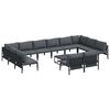 vidaXL Gartensofa-set 13 stk. Schwarz Stahl