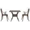 vidaXL Gartentisch Set 3 pcs Bronze Gussaluminium