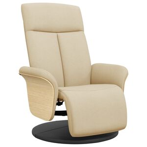 vidaXL Relaxsessel mit Fu&szlig;teil Creme Stoff