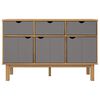 vidaXL Sideboard OTTA Braun&Grau 114x43x73,5 cm Massivholz Kiefer