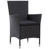 vidaXL 5-tlg. Garten-Essgruppe Poly Rattan Schwarz