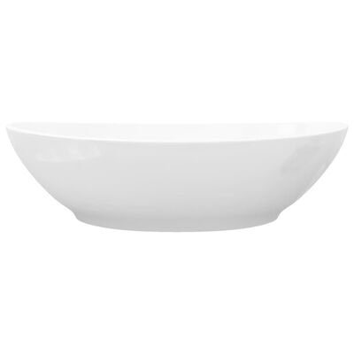 vidaXL Luxus Keramik Waschbecken Oval Weiß 40 x 33 cm