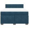 vidaXL Boxspringbett mit Matratze Blau 140x200 cm Samt