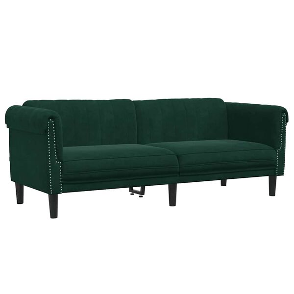 vidaXL Sofa 3-Sitzer Dunkelgr&uuml;n Samt