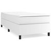 vidaXL Boxspringbett mit Matratze Wei&szlig; 90x200 cm Kunstleder