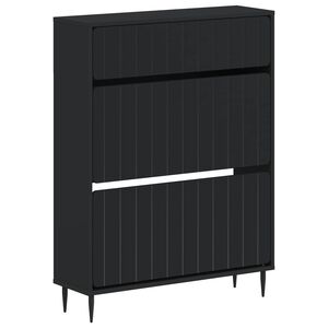 vidaXL Schuhschrank ZWOLLE 78 x 24 x 103 cm Holzwerkstoff Schwarz