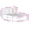 vidaXL Massivholzbett ohne Matratze Wachsbraun 140x200 cm Kiefernholz