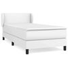 vidaXL Boxspringbett mit Matratze Wei&szlig; 100x200 cm Kunstleder