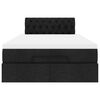 vidaXL Ottoman-Bett mit Matratze & LEDs Schwarz 120x200 cm Stoff