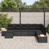 vidaXL Gartensofa-set mit Kissen mit Speicher 9 pcs Schwarz Polyrattan