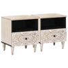 vidaXL Bettkasten 2 stk. Wei&szlig; 40 x 33 x 46 cm Massivholz Mango