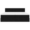 vidaXL Ottoman-Bett mit Matratzen & LEDs Schwarz 200x200 cm Samt