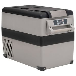 vidaXL K&uuml;hlbox mit Tragegriff Grau 55L PP & PE
