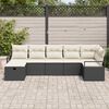 vidaXL Sofa Set mit Kissen 7 pcs Schwarz und Creme Poly-Rattan