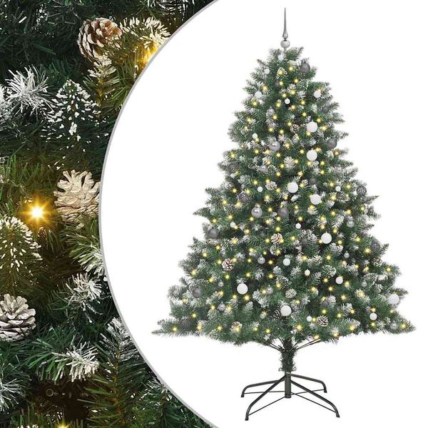 vidaXL K&uuml;nstlicher Weihnachtsbaum mit 300 LEDs mit St&auml;nder Gr&uuml;n 240 cm