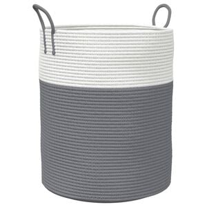 vidaXL Aufbewahrungskorb Grau und Wei&szlig; &Oslash;38x46 cm Baumwolle