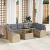 vidaXL Sofa Set mit Kissen 10 pcs Beige und Hellgrau Poly-Rattan