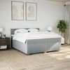 vidaXL Boxspringbett mit Matratze Hellgrau 200x200 cm Stoff