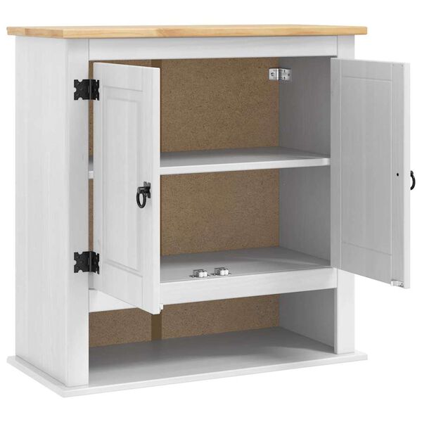 vidaXL H&auml;ngeschrank Corona Wei&szlig; 70 x 33 x 71,5 cm Massives Kiefernholz