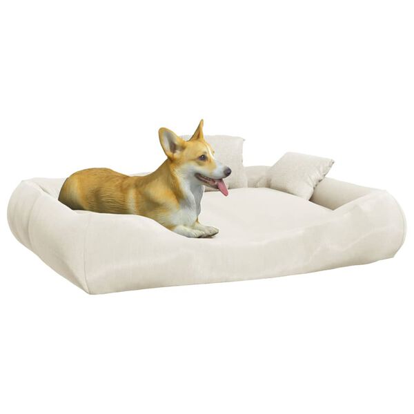 vidaXL Hundebett mit Kissen Beige 89x75x19 cm Oxford-Gewebe