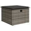 vidaXL 4-tlg. Garten-Sofagarnitur mit Kissen Grau Poly Rattan