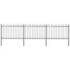 vidaXL Gartenzaun mit Rundbogen Stahl 504 x 120 cm Schwarz