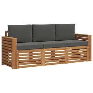 vidaXL Sofagarnituren 3 pcs Natur und Anthrazit Massivholz Akazie