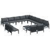 vidaXL Gartensofa-set mit Kissen 14 pcs Schwarz Stahl