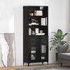 vidaXL Highboard Schwarz Eichen-Optik 69,5 x 34 x 180 cm Holzwerkstoff
