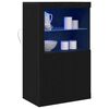 vidaXL LED-Sideboard Schwarz Eichen-Optik 60,5 x 37 x 100 cm