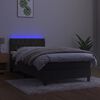 vidaXL Boxspringbett mit Matratze & LED Dunkelgrau 100x200 cm Samt